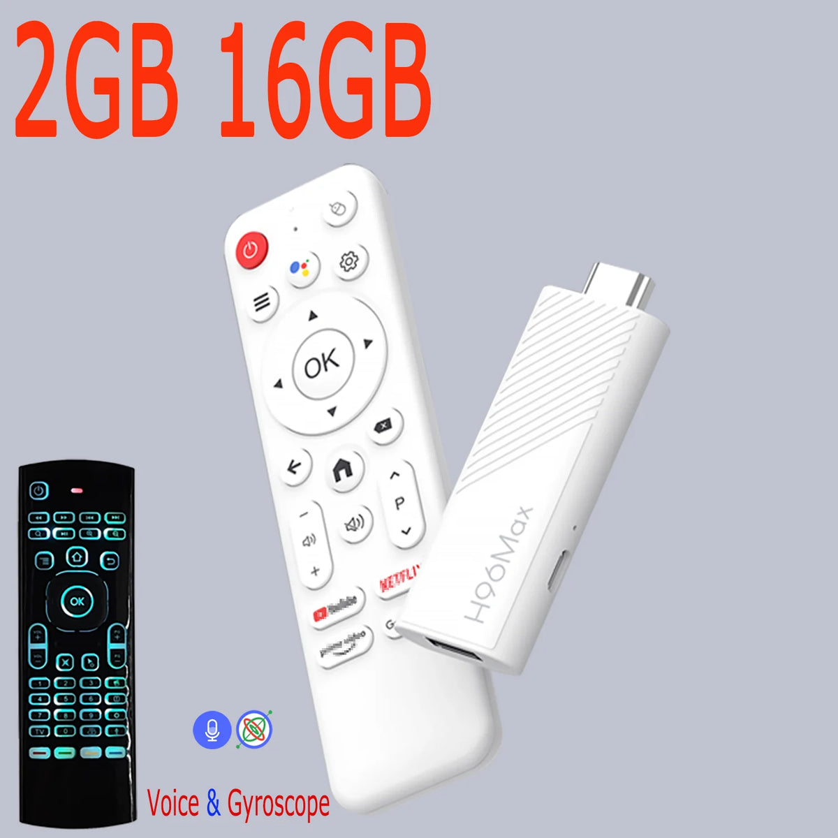 Android TV Stick H96 Max H313 Allwinner Quad Core 4K Wifi6 BT Voice Assistant Remote Control Media Player Smart TV Box