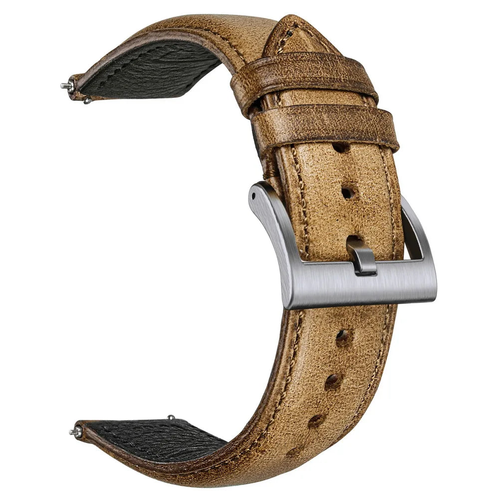Hemsut Cowhide Leather Watch Bands Quick Release Handmade HORWEEN 100%Genuine Leather Wrist Straps 18mm 19mm 20mm 21mm 22mm