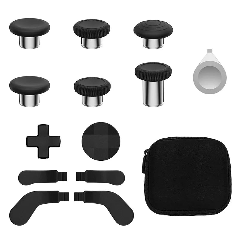 Suitable for Xbox Elite Series 2 Controller 14 in 1 Metal Accessories, Different Height Joysticks and Back Keys - Black Metal SE