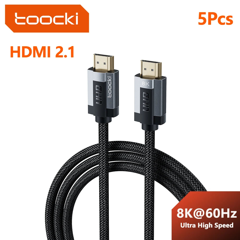 Toocki HDMI 2.1 Compatible Cable For Xiaomi Box PS5 PS4 Laptop Projector 8K@60Hz High Speed HDR HDMI Cable Dolby Vision 48Gbps
