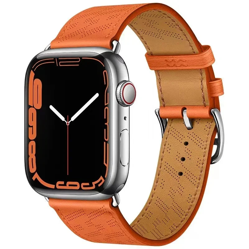 Genuine Leather Bracelet Strap For Apple Watch Band 45mm 49mm 41mm 44mm 42mm 46mm Leather Wristband iWatch Ultra 11 10 9 8 7 6 5