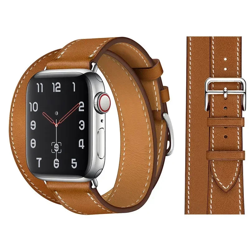 Genuine Leather Bracelet Strap For Apple Watch Band 45mm 49mm 41mm 44mm 42mm 46mm Leather Wristband iWatch Ultra 11 10 9 8 7 6 5
