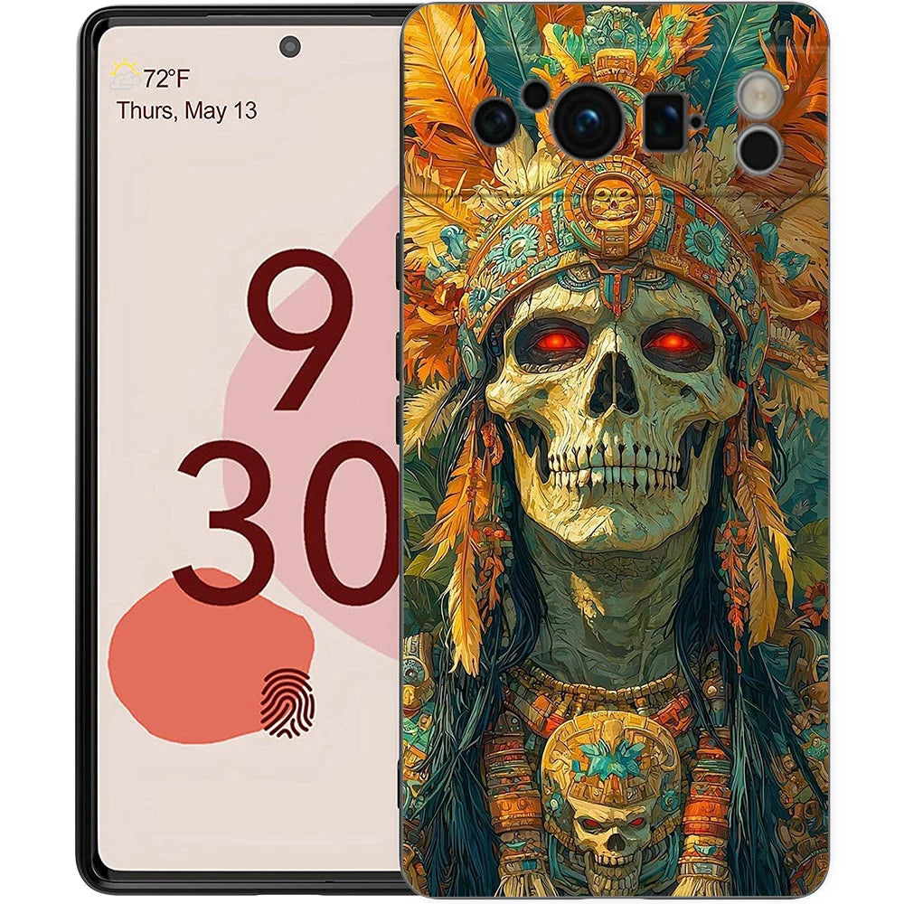 Grim Reaper Skull Phone Case For Google Pixel 10A 10 9 8 7 6 Pro XL 9A 8A 6A 7A 5G Soft Shockproof TPU Black Cover