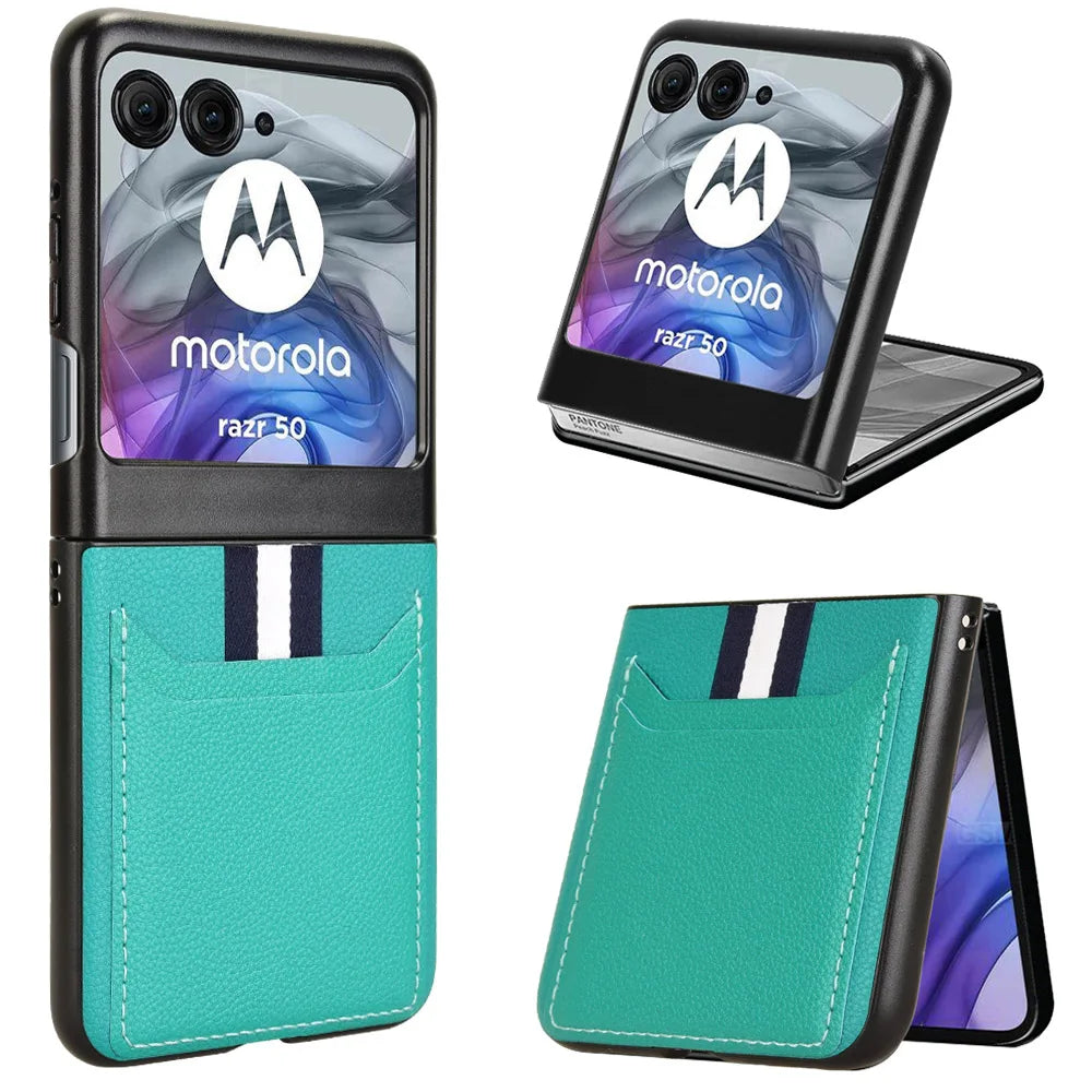 PU Leather Case for Motorola Moto Razr 70 60 50 40 Ultra Razr+ Plus 2026 2025 2024 Card Holder Lightweight Protective Cover