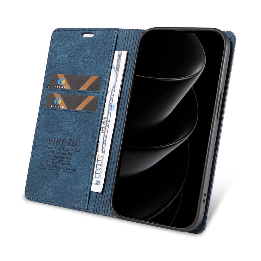 Magnetic Leather Flip Case For Apple Iphone 18 17 17E 17Air Pro Max Promax 18Promax 17Promax 18Pro 17Pro Wallet Card Slots Cover