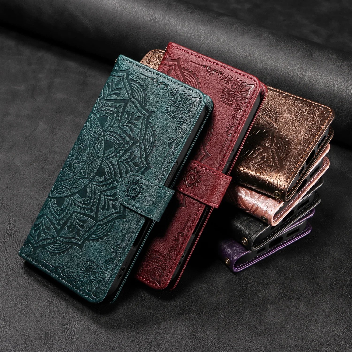 Luxury PU Leather Flip Case For Samsung Galaxy S20 FE S21 S22 S23 S24 S25 S26 Ultra S7 Edge S8 S9 S10 Plus Wallet Phone Cover