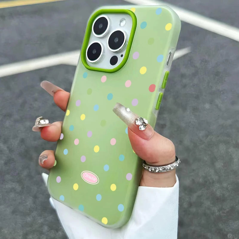 Luxury Colorful Dots Jelly Color Phone Case For iPhone 17 Air 11 12 13 14 15 16 17 Pro Max Plus Shockproof Bumper Cases Cover