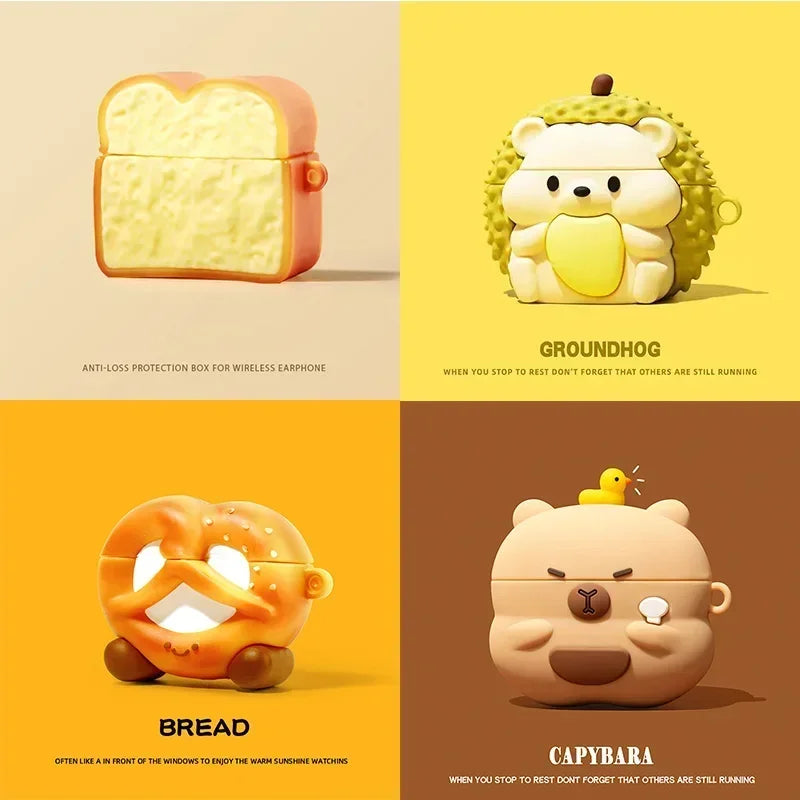For Airpods 4 3D Cartoons Case For Apple Airpods 1 2 Pro 3 Earphone case Cute Wireless Charging Headset Cover Cute
