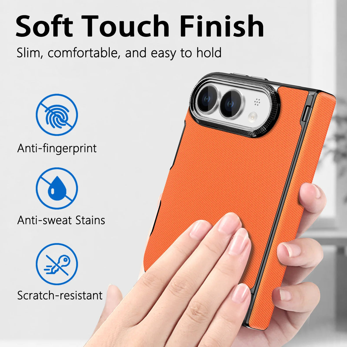 For iPhone Ultra 18 Fold Case Luxury Leather Matte Magnetic Wireless Charging Shockproof Protection Hard Back Cover Accessories