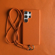 Luxury Cowhide Genuine Leather Case For Samsung Galaxy S26 Ultra S23 S22 S21 S26FE  Strap Crossbody Lanyard Phone Cover Coque