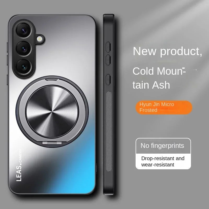 For Samsung Galaxy S25FE S25 S24Plus Case Hard Matte With Ring Magnetic Protective Back Cover Case For Samsung S24 S23 S22 Ultra