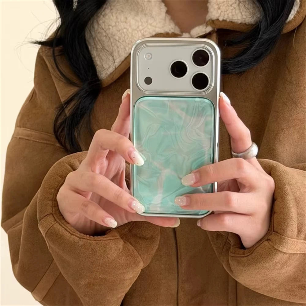 Luxury Water Ripples Pattern Electroplated Resin Casting Phone Case For iPhone 17 Air 16 Pro Max 15 14 Plus 13 12 11 Back Cover