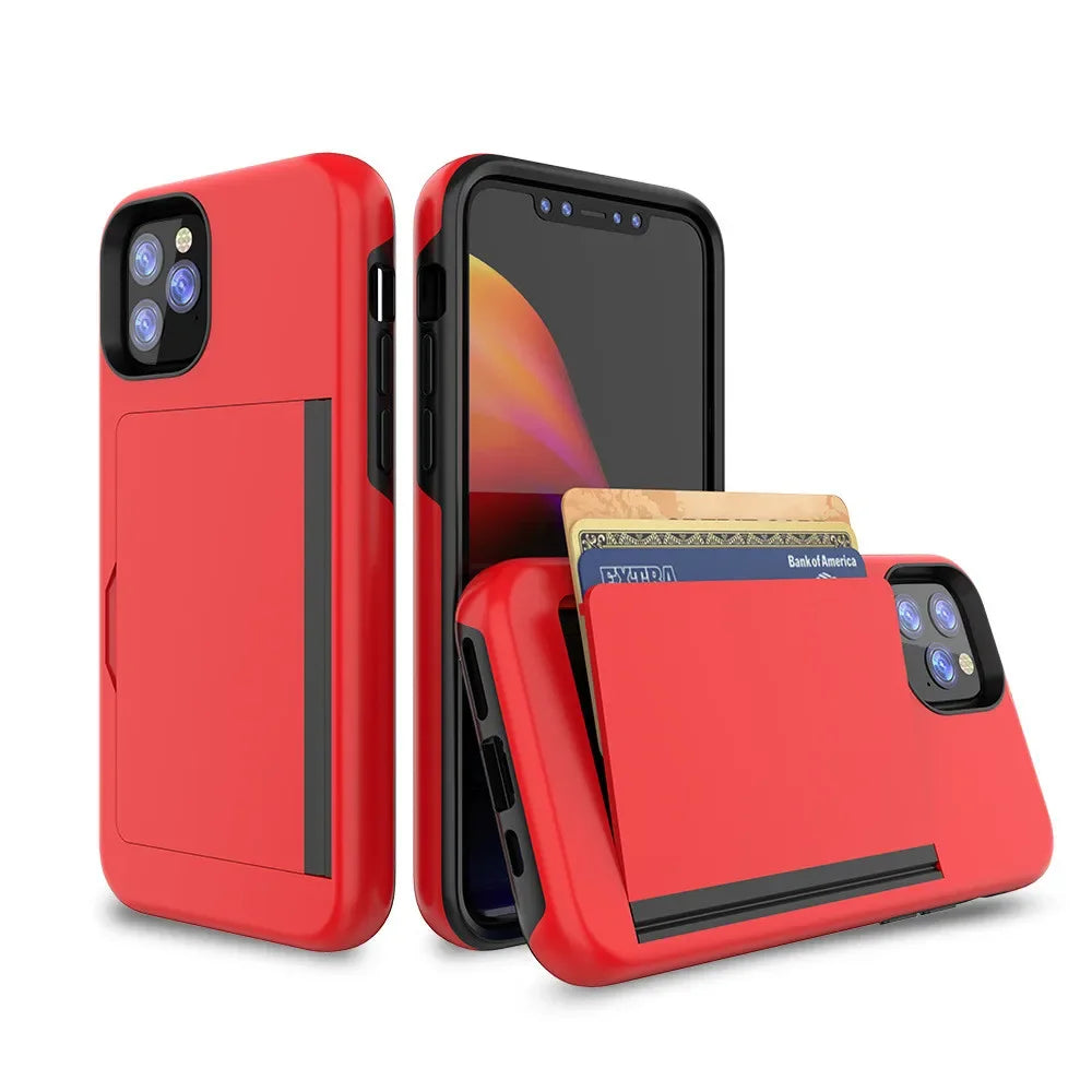 For iPhone 16 Pro MAX 15 14 13 12 11 7 8 Plus X XS MAX XR Case Wallet 3-Card ID Slot Card Holder Flip Cover for iPhone 16 15 14