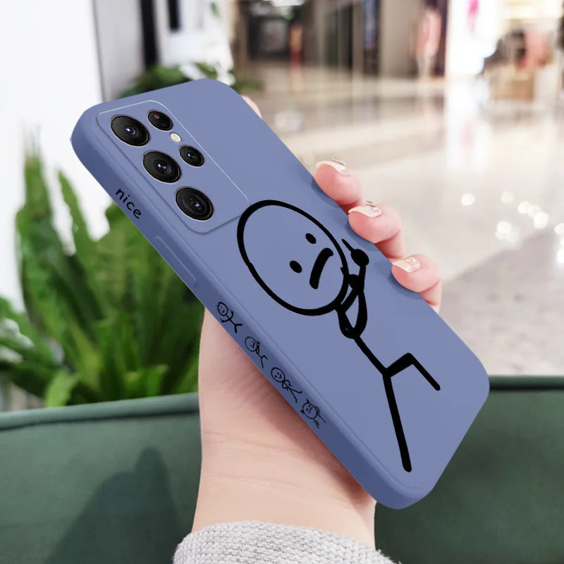 Line Man Phone Case For Samsung Galaxy S25 S24 S23 S22 S21 S20 Ultra Plus FE S10 Note 20 ultra 10 9 Plus Cover