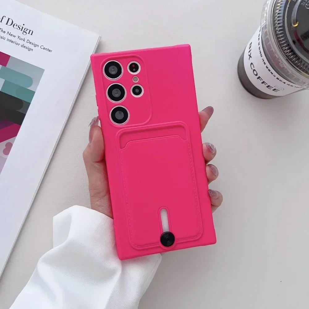 Wallet Card Holder Phone Case For Samsung Galaxy S25 Ultra S24 S23 S21 S20 FE S22+ Plus A72 A55 A53 A52S A52 A35 A33 A23 A22 5G
