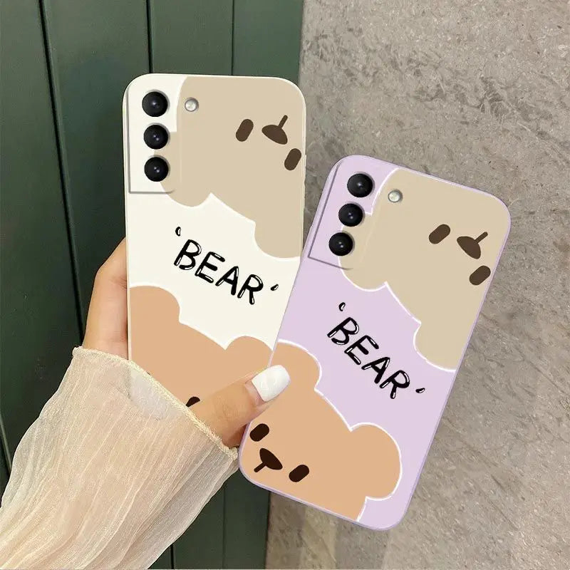 Bear Detective Silicone Phone Case For Samsung Galaxy S23 S22 S21 S10 S9 S8 Plus Note 20 ultra 10 Plus Cover