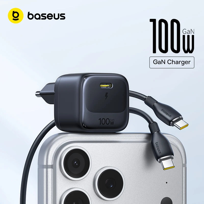 【Mini Charger】Baseus 100W Fast Charger USB C Charger Quick Charging For iPhone 17 16 Pro Max iPad Tablet Xiaomi GaN Charger
