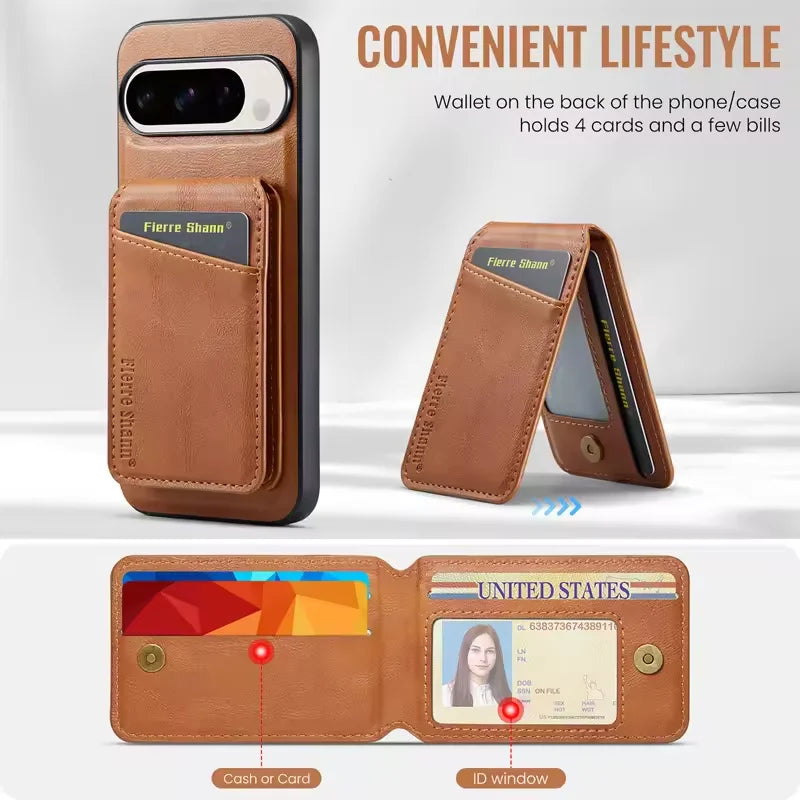 2 in 1 Magnetic Pu Leather Phone Case for Google Pixel 10 9 9Pro XL 8A 8Pro 8 7 7A 7Pro Detachable Wallet Cards Holder Cover