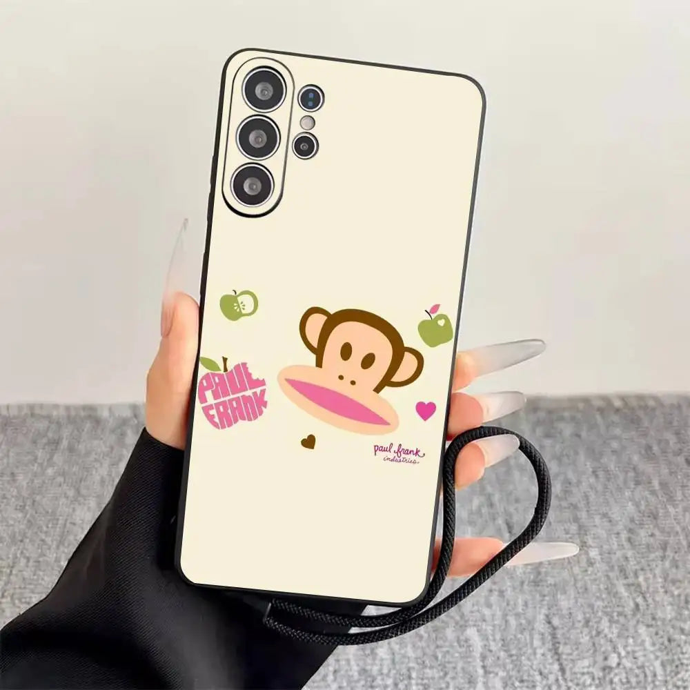P-Paul Frank  Phone Case For Samsung S25,S24,S21,S22,S23,S30,Ultra,S20,Plus,Fe,Soft Silicone Black Cover
