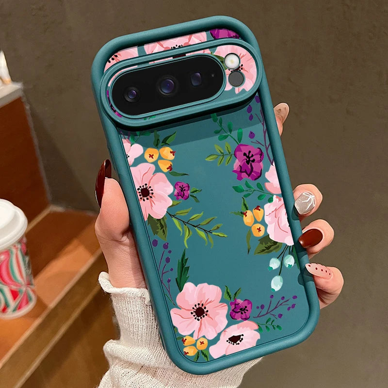 INS Cartoon Flowers Soft TPU Phone Case For Google Pixel 8 Pro 8A 9 Pro XL 7A Shockproof Silicone Cover For Pixel 9 8 7 Pro
