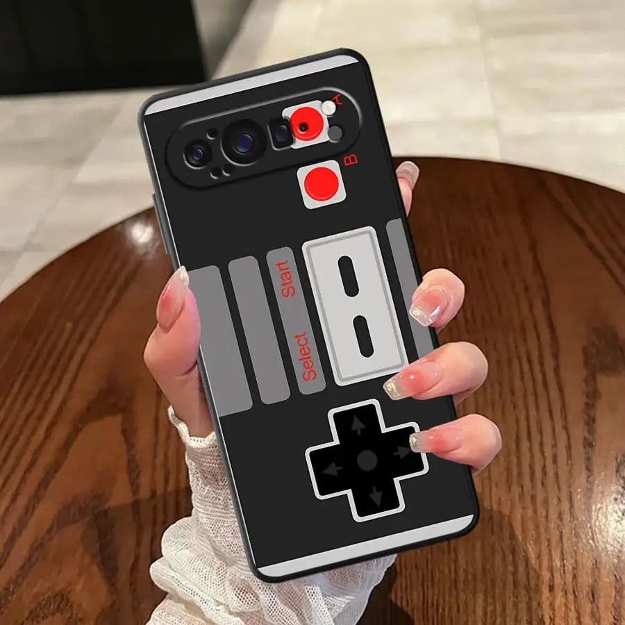 Retro Game Black Soft Shell Case for Google Pixel 7a 6 7 8 Pro 10 9 Pro XL 9a 8a 6a
