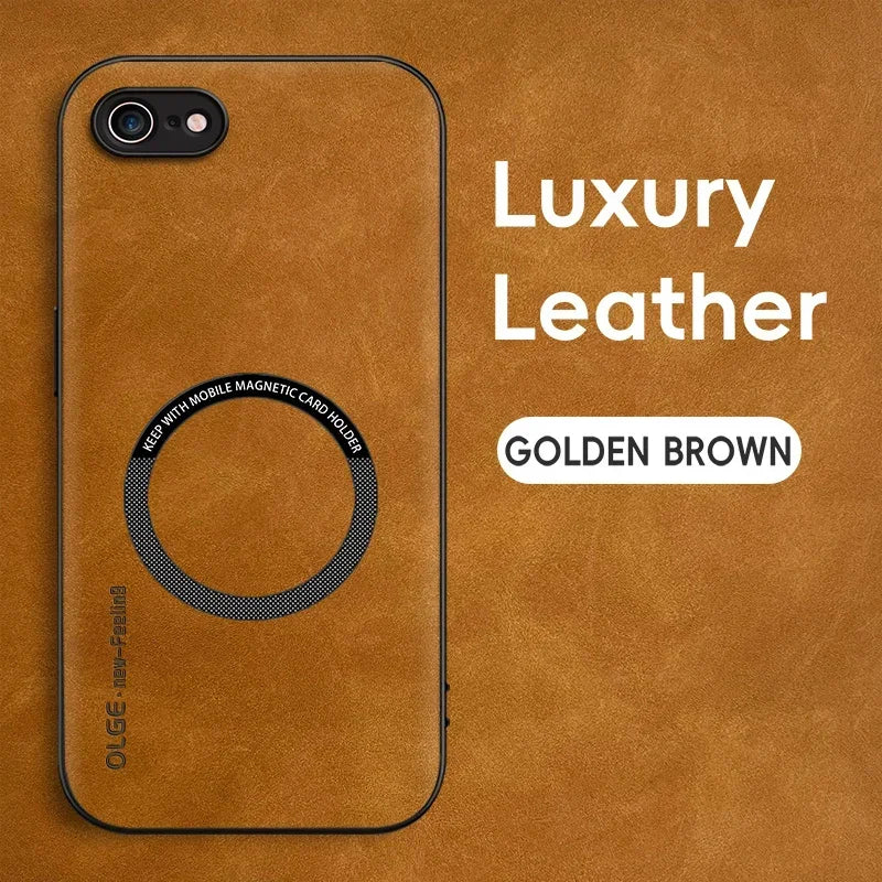 Magnetic Retro Leather Case For iPhone 16E 7 8 Plus SE 2020 2022 iPhone8 Plus Wireless Charging Phone Case Cover