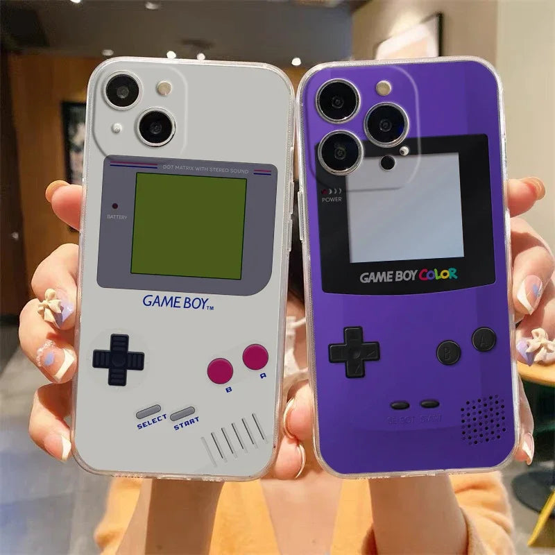 Gameboy Boy Game Model Phone Case For iPhone 17 16 15 11 12 14 13 Pro Max Mini X XS XR 7 Plus 17E Air Shockproof Silicone Cover