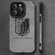 Luxury Leather Lambskin Shockproof Phone Case for IPhone 17 16 Pro Max Air 15 14 13 Max Attack on Titan