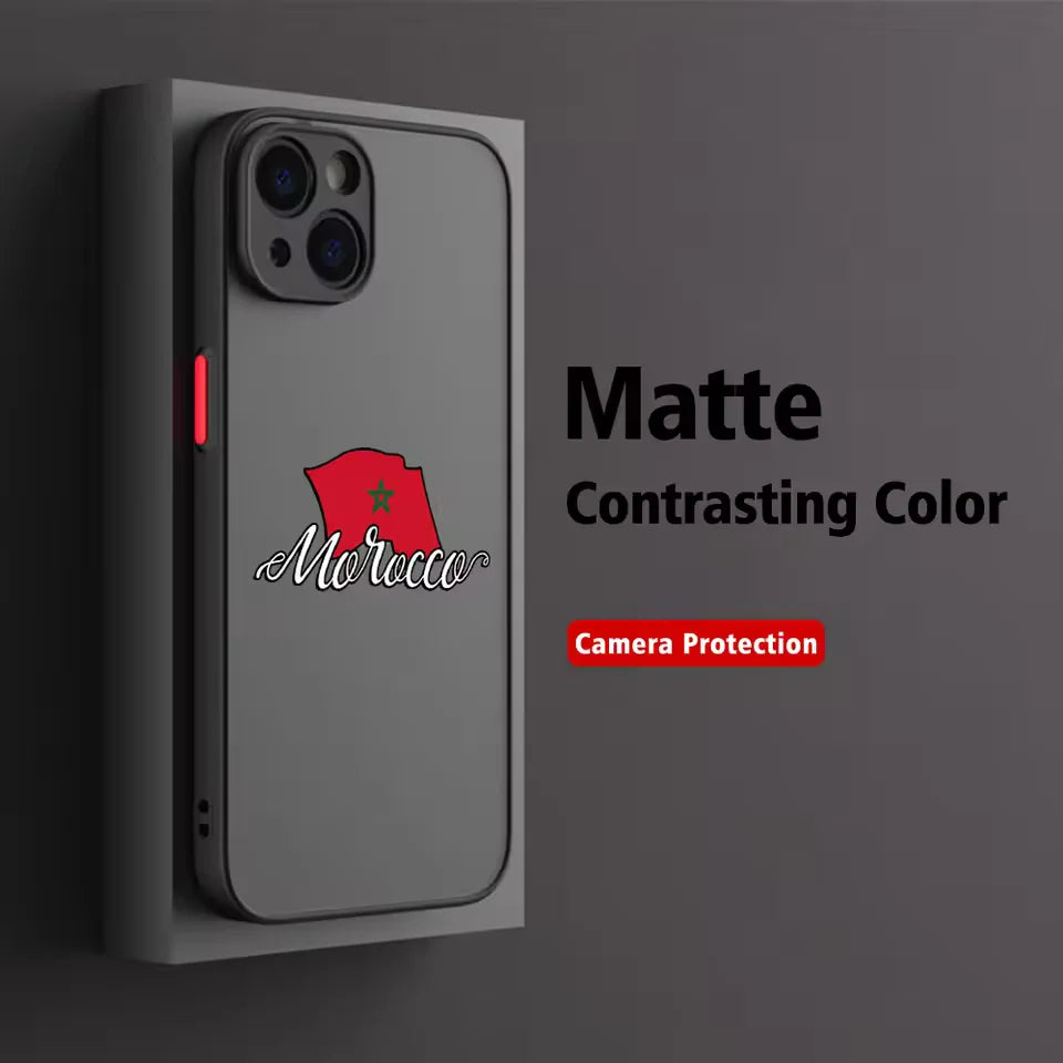 Moroccan Passport Map Phone Case For iPhone 17 16 15 11 12 14 13 Pro Max Mini X XS XR 7 Plus 17E Air Shockproof Hard Matte Cover