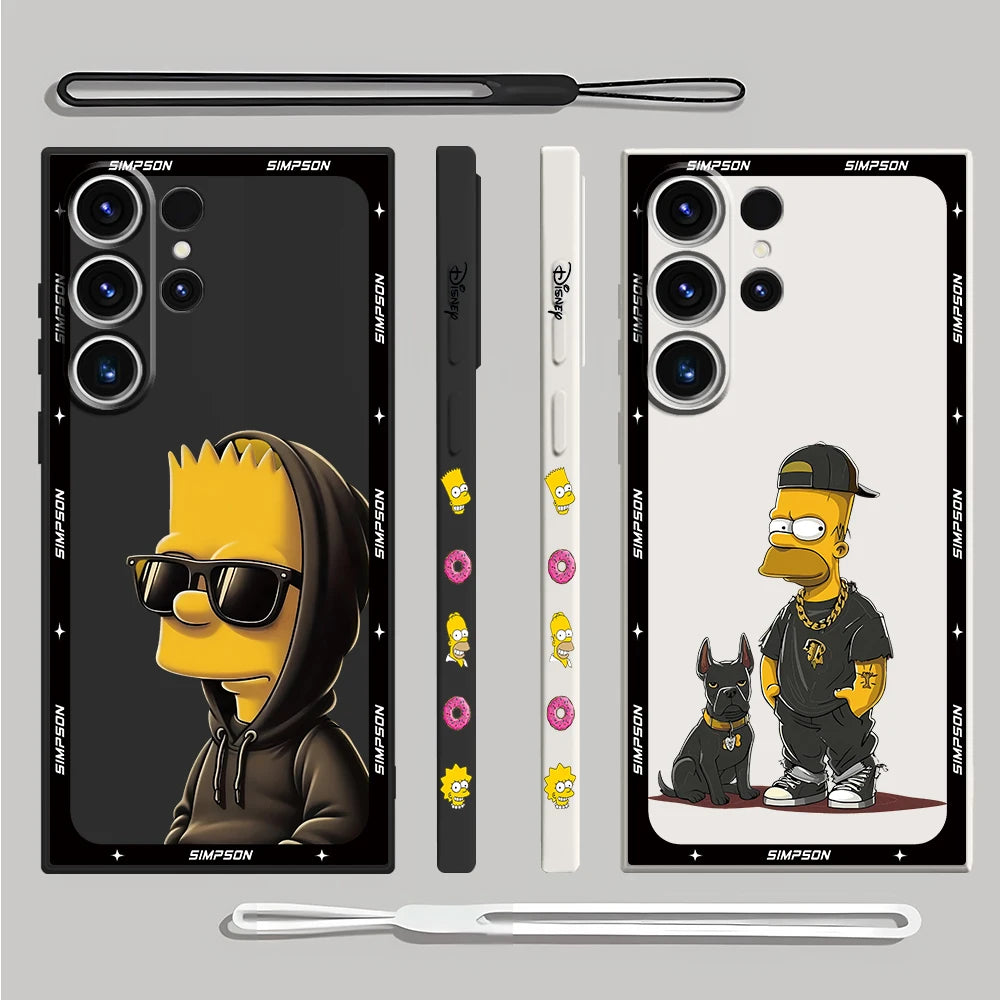 Soft Bumper Silicone Case for Samsung Galaxy S20 FE S21 Plus S24 Ultra S23 Ultra 5G S22 S22 Ultra S25 Funny Cool Simpsons Cover