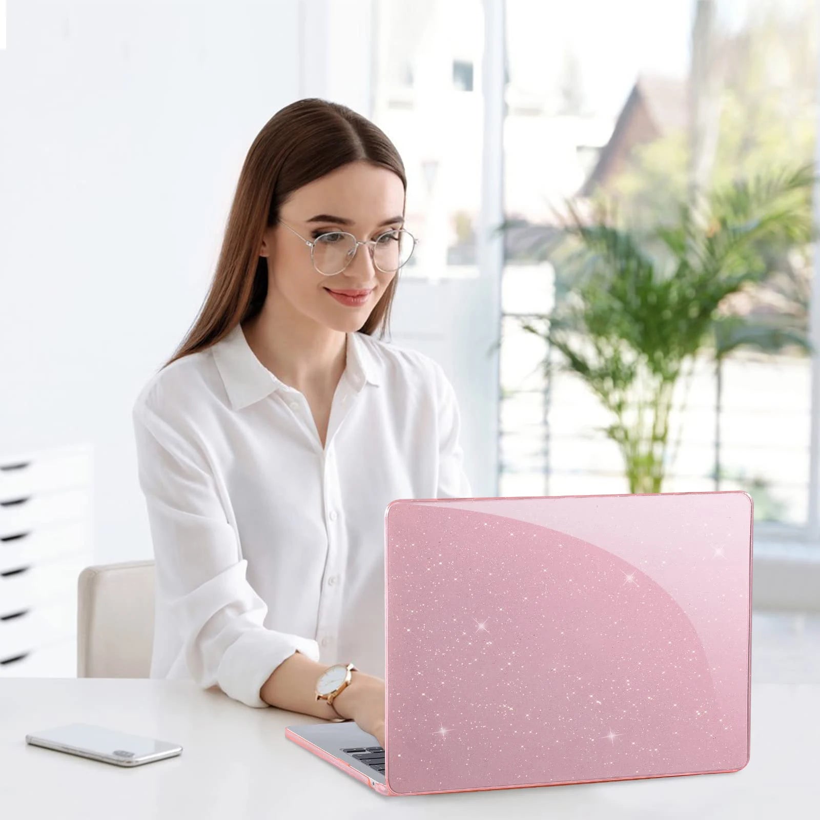 EooCoo Case for MacBook Air 13 inch M4 2025 2024-2022 Release M3 M2 A3240 A3113 A2681 for Mac Air 13.6 inch Glitter Hard Shell