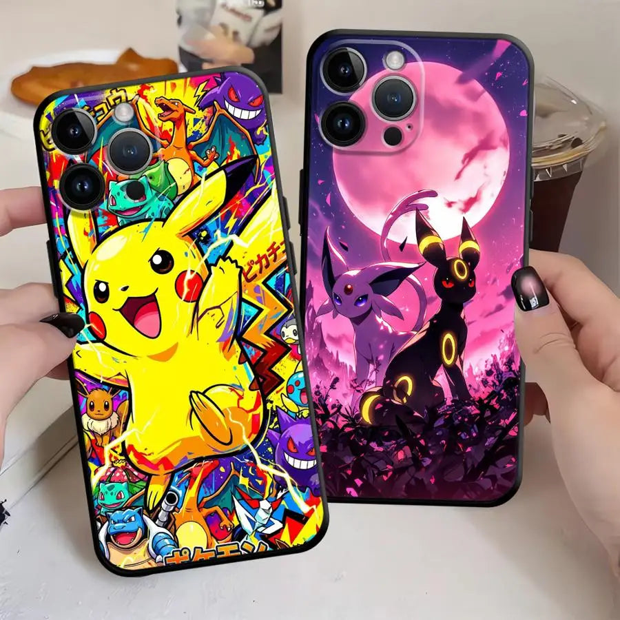 Hot Anime Pokemon Funda Phone Cover Phone Case for Apple iPhone Air XR XS MAX 12 17 Pro Max 15 Pro 7 8 14 11 13 16
