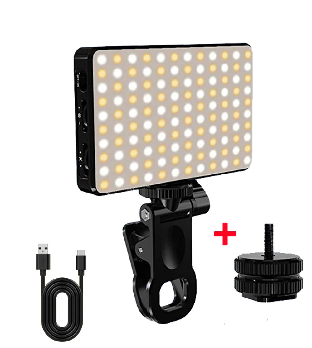 LED Selfie Light 120 LED 3000Mah Rechargeable Phone Light Clip 3 Light Modes Ring Light for Phone iPad Camera Laptop Selfie