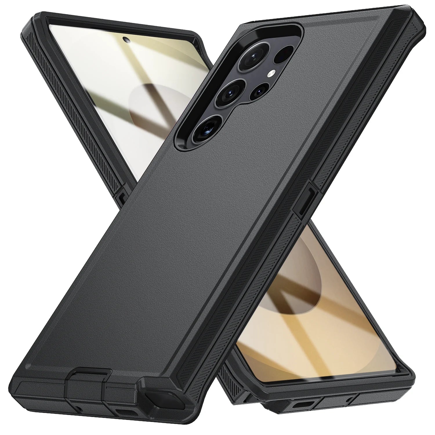 Military Armor Shockproof Phone Cases For Samsung S26 Ultra S24 Plus S23 FE S22 S21 S20 S25 Ultra Hard PC+TPU Bracket Back Cover