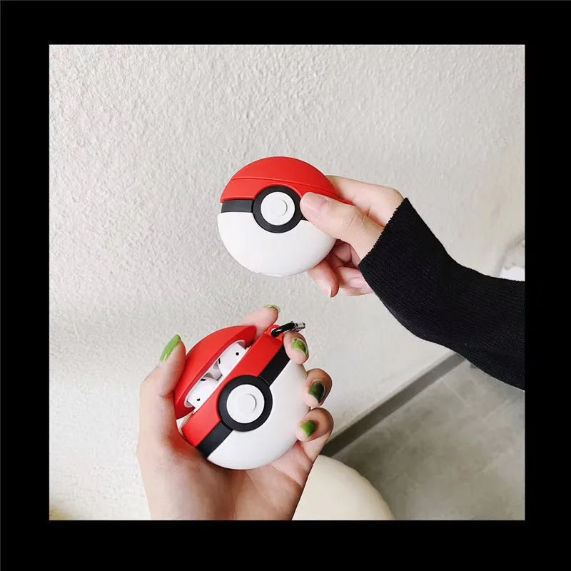 For Airpods Pro 3 Case 2025,Pokemon Ball Silicone Earphone Cover For Airpods Pro 2 Case/Airpods 4 3 2 1 Case Funda