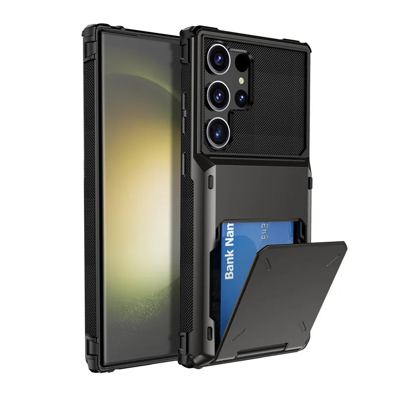 Wallet Case for Samsung Galaxy S24 S23 S22 S21 S20 Ultra FE S10 Note 10 Plus 20 9 Cover Shockproof Armor PC Flip Card Slot Case
