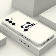 S24 Panda Cute Label New Silicone Phone Case For Samsung S24 S24Ultra S24Plus S23Plus S23 S21FE S22 S23FE S22Plus S21 S20 Cover