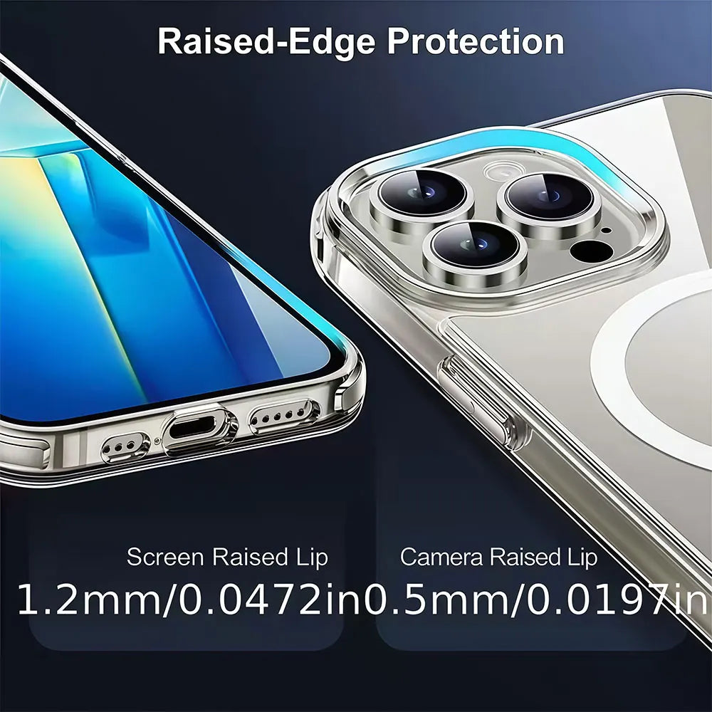 Transparent Case For iPhone 17 16 15 14 13 12 11 Pro Xs Max 16e Air Mini 7 8 Plus X XR SE 2020 2022 Magnetic Shockproof Cover