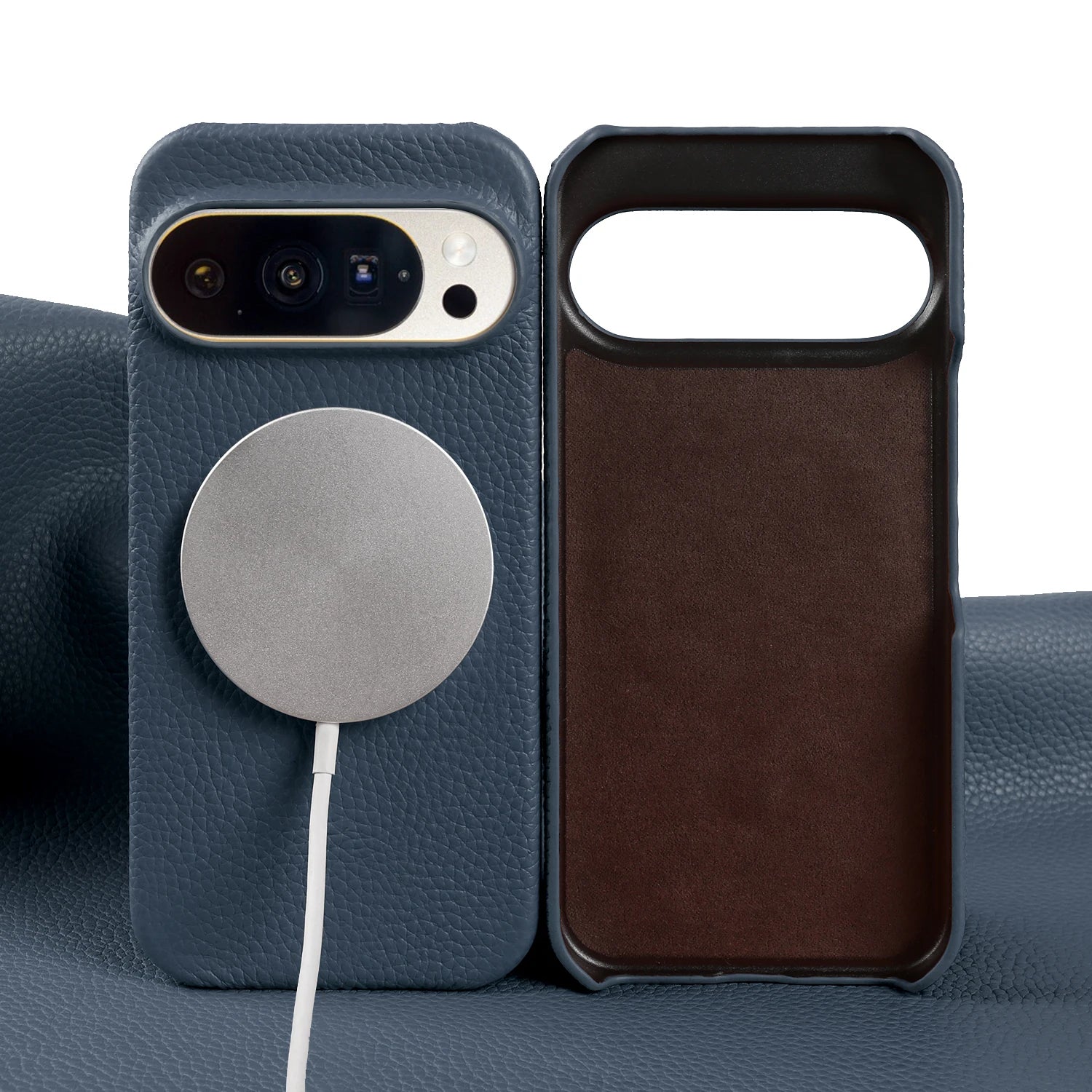 For Magsafe Magnetic Lychee Genuine Leather Case For Google Pixel 10 Pro XL 9 8 7 6 5 9A 8A 7A 6A Back Cover Phone Cases Coque