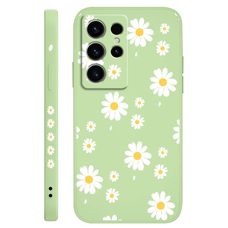 Daisy Petals Phone Case For Samsung Galaxy S25 S24 S23 S22 S21 S20 S10 S10E Ultra Plus FE Note 20 Ultra Plus Cover