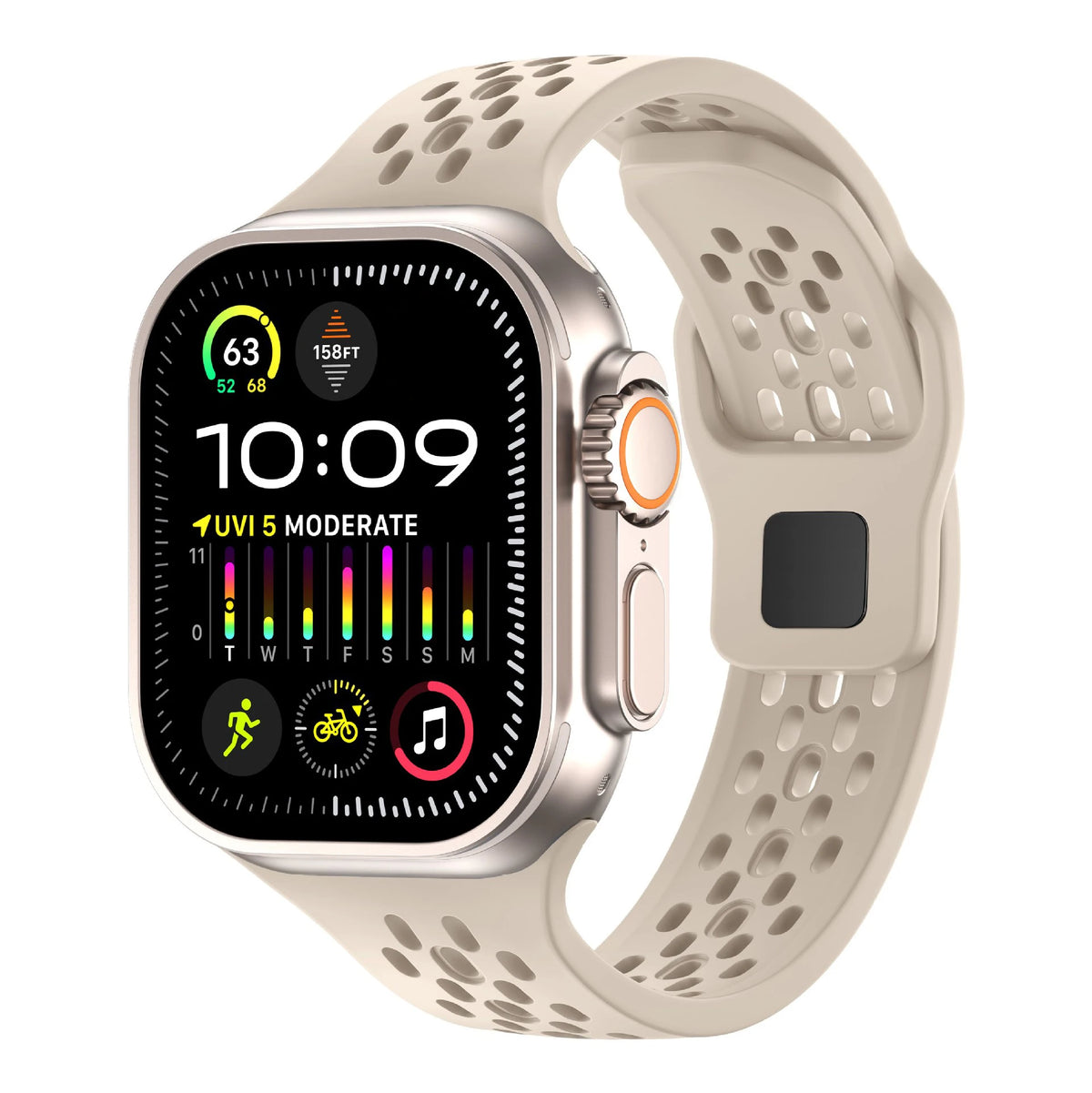 Breathable Silicone Strap for Apple Watch Ultra 4 3 2 49mm 46mm 45mm 41mm 44mm 42mm Band Bracelet for Iwatch Series 12 11 10 9 8