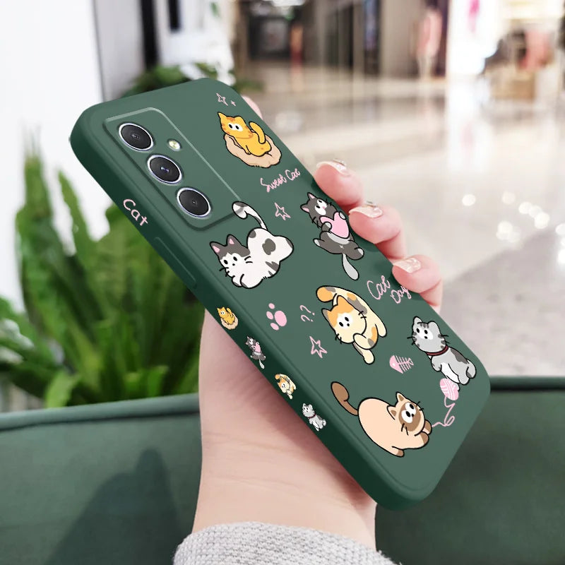 Cat String Ball Case For Samsung Galaxy A56 A36 A26 A54 A34 A24 A14 A55 A35 A25 A17 A16 A15 A07 A06 A05 A05S A04 A04S A04E 4G 5G