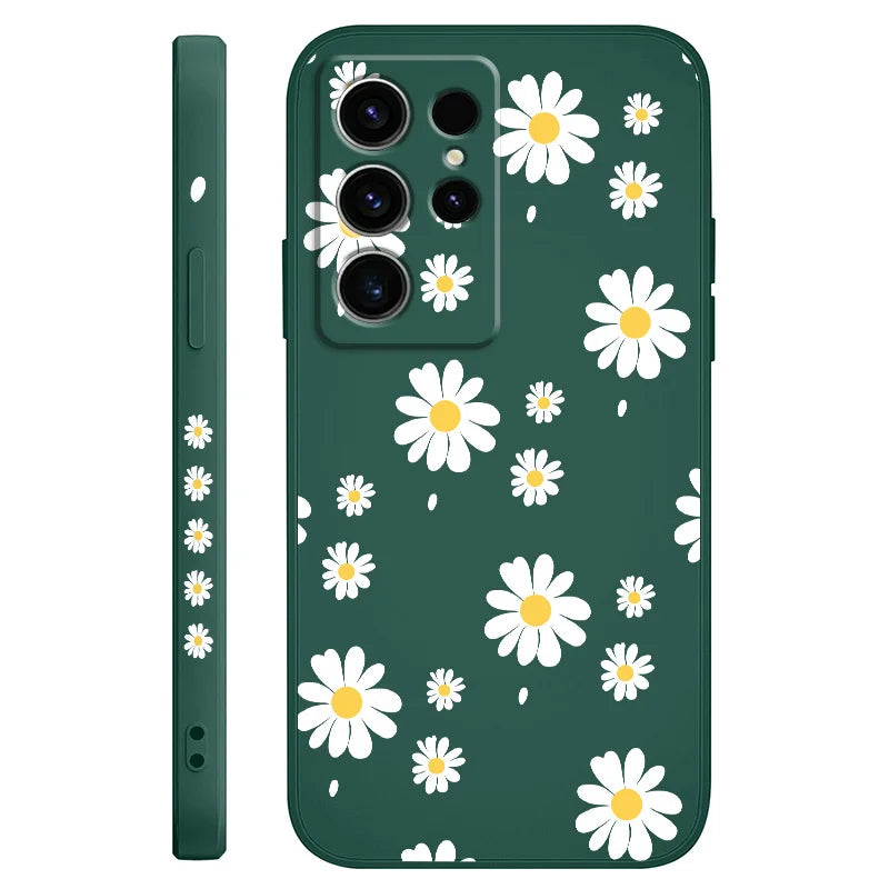 Daisy Petals Phone Case For Samsung Galaxy S25 S24 S23 S22 S21 S20 S10 S10E Ultra Plus FE Note 20 Ultra Plus Cover