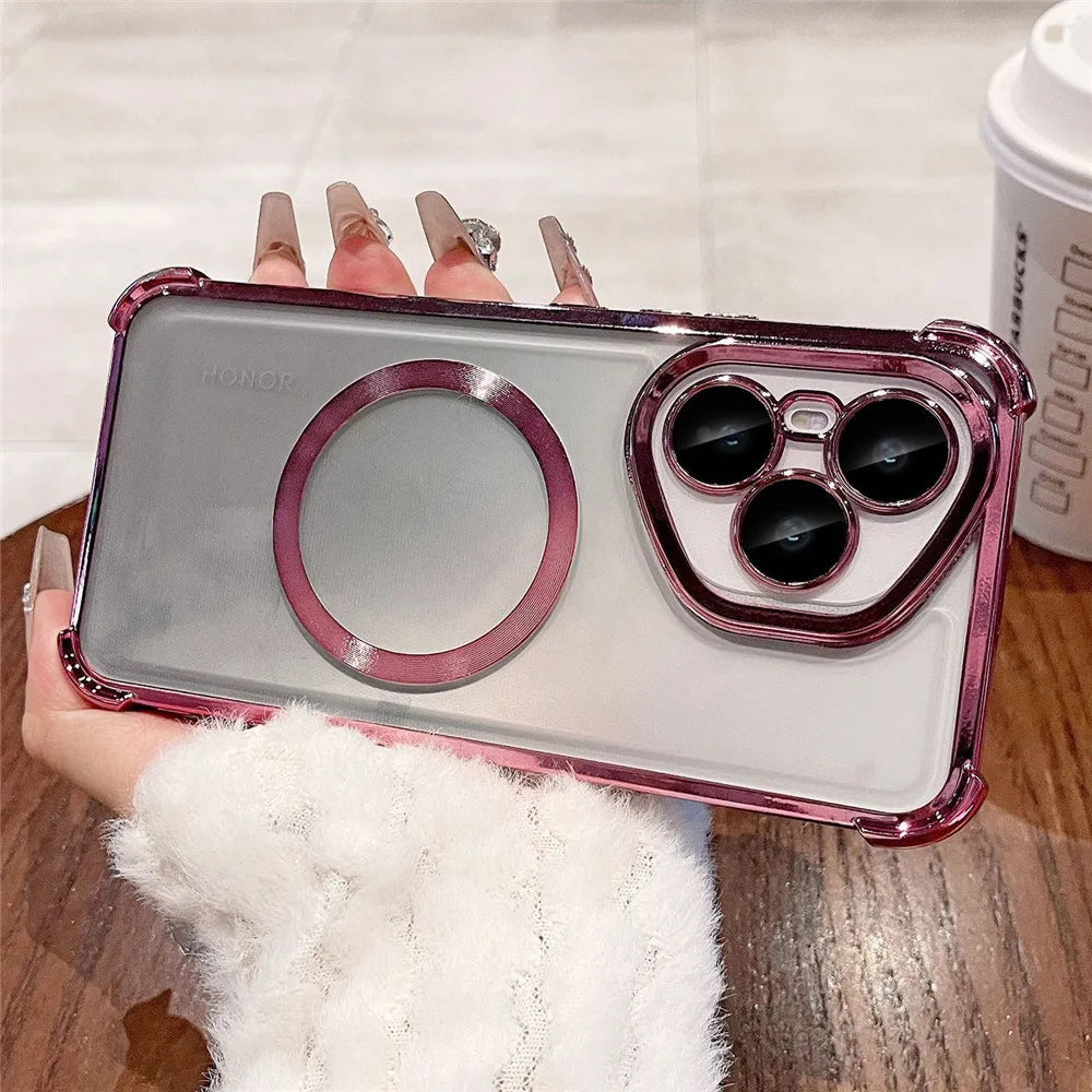 Luxury Plating Shockproof Clear Magnetic Phone Case For iPhone X XS Max XR 7 8 6 6S Plus SE 2020 Soft Silicon Cover Bumper Funda