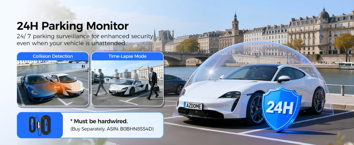 New AZDOME 4K M550 Pro Dash Cam Front Rear Interior 3 in 1 Car Camera 24H Parking Monitor Supercapacitor 5G WIFI GPS ADASCar DVR