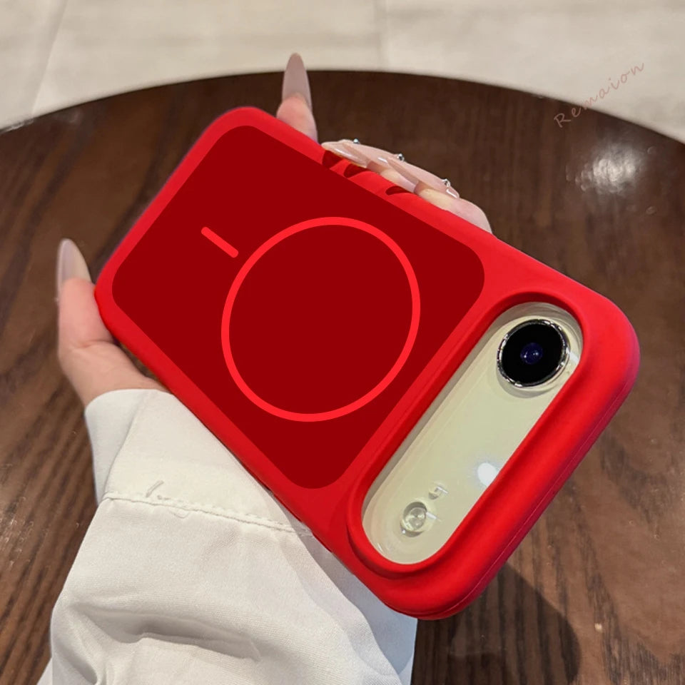 Magnetic Liquid Silicone Phone Case For iPhone 15 14 13 16 17 Pro Max Plus Air Magsafe Official Wireless Charge Protector Cover