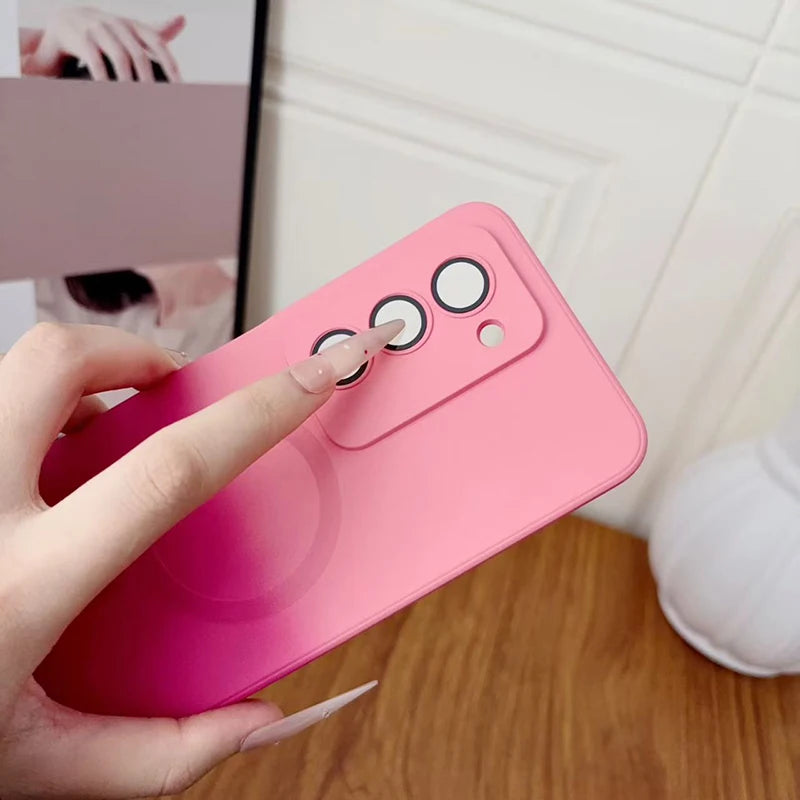 Gradient Wireless Charging Phone Case For Samsung Galaxy S26 Ultra S20 S21 S22 S23 S24 S25 Plus FE Lens All Inclusive Protective
