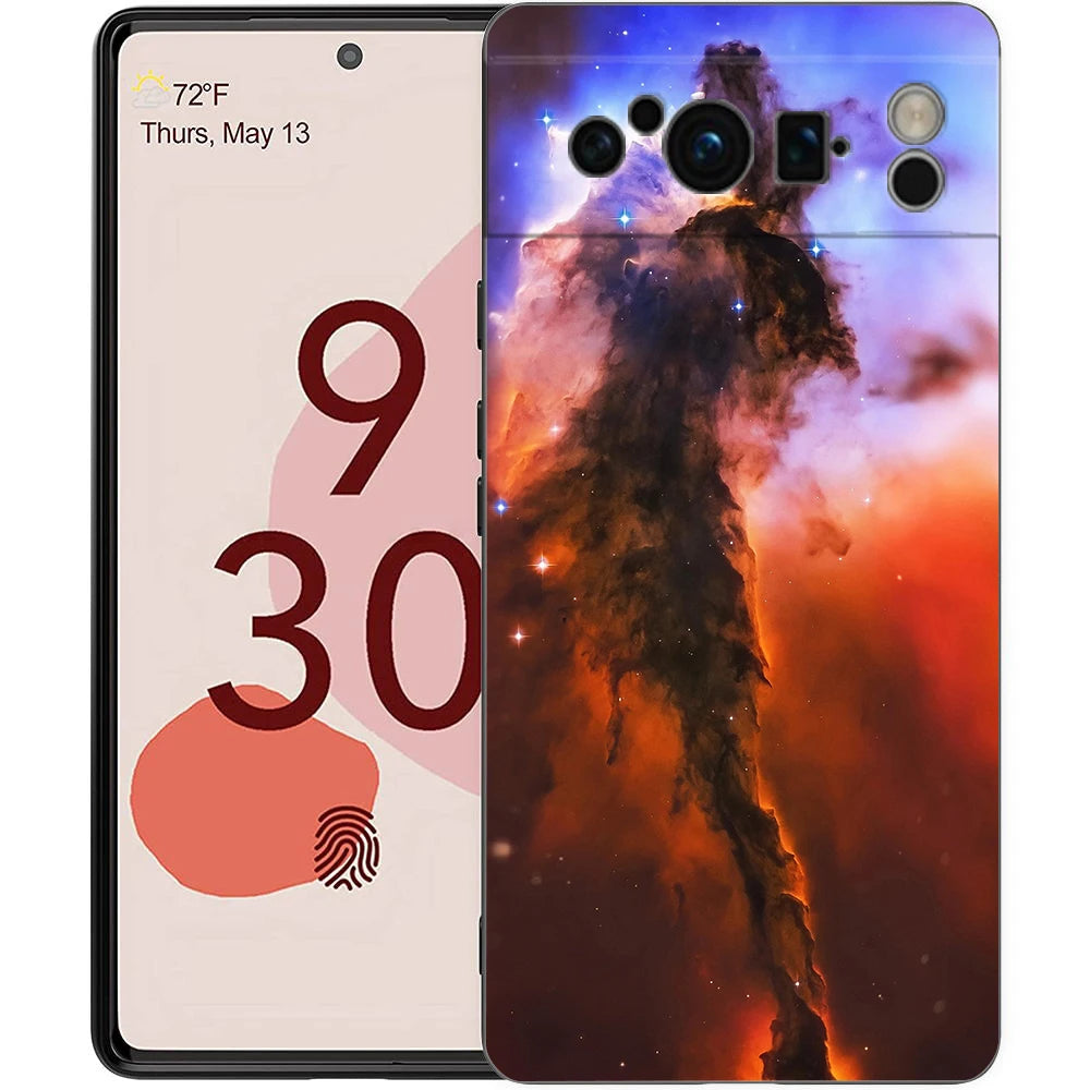 Starry Sky Universe Planet Phone Case For Google Pixel 10A 10 9 8 7 6 Pro XL 9A 8A 6A 7A 5G Soft Shockproof TPU Black Cover