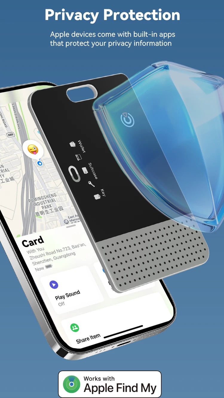 RSH Thin Wallet Card Tracker Wireless Charging Smart Tag Bluetooth Air Tag for Apple Find My APP IOS Keys Suitcase Bag Locator