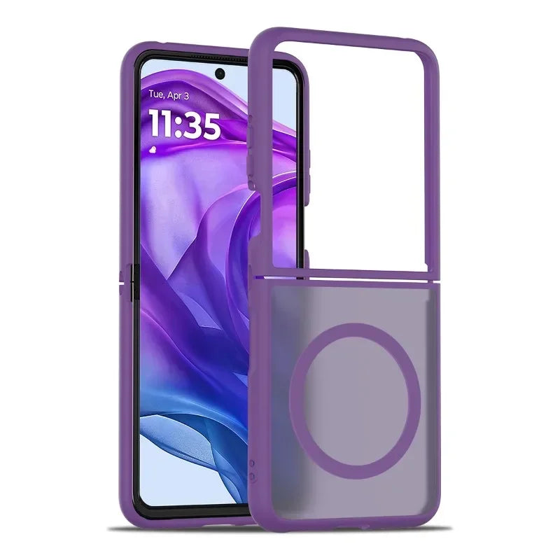 Luxury Matte Magnetic Charge Phone Case For Motorola Moto Razr 60 50 Ultra Razr + 2025 2024 2022 Skin Feel Shockproof Fold Cover